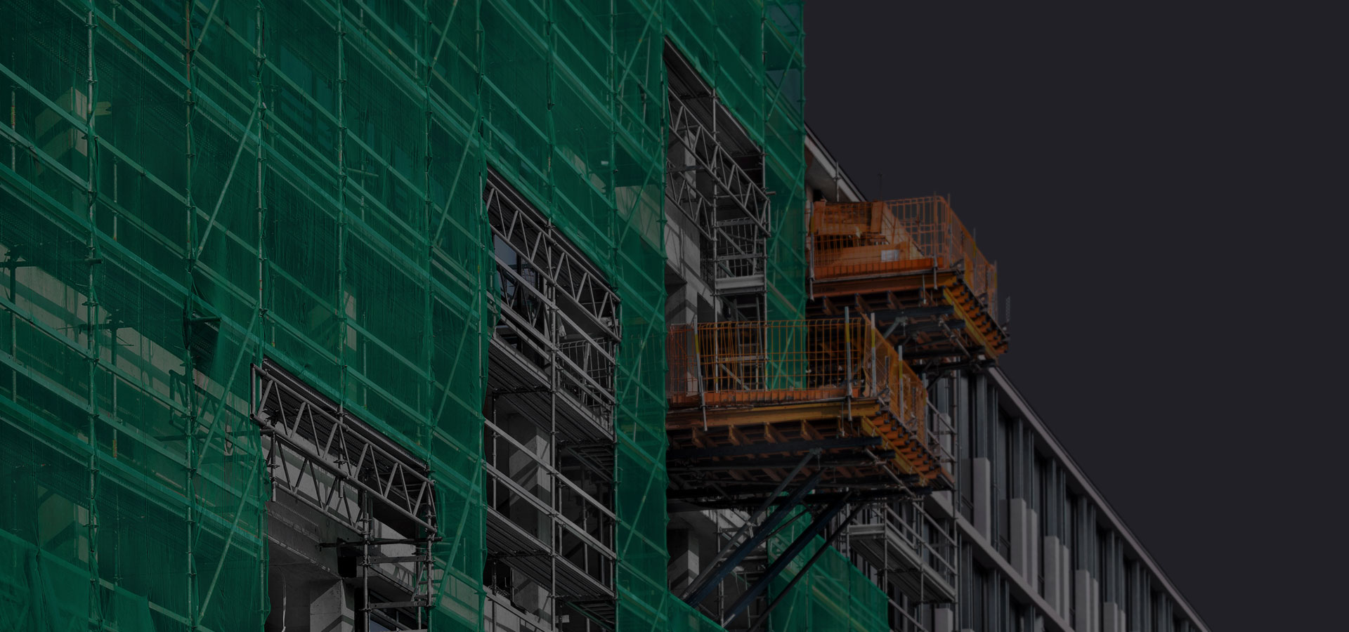 Green safety nets around the building